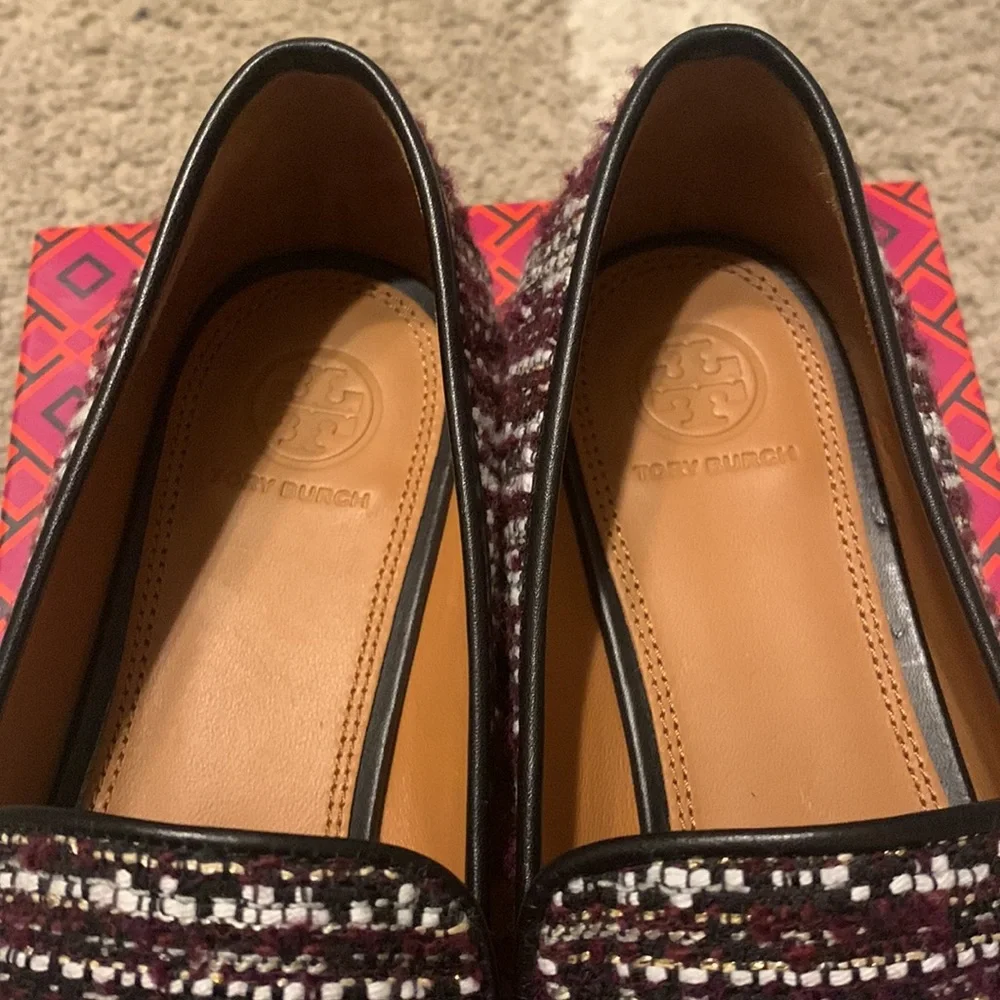 Tory Burch, Mini Benton Charm Loafer Tweed, New Claret Multi, US 9.5